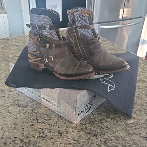 Freebird Brown and Blue Ankle Boots